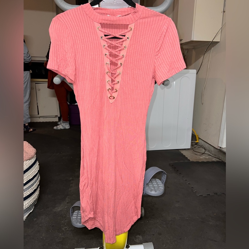Rose low cut dress